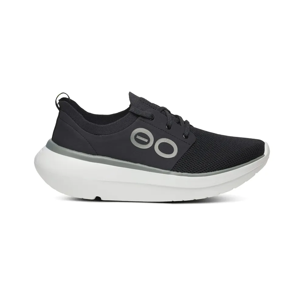 Men's OOfos OOmy STRIDE Color: White/Black