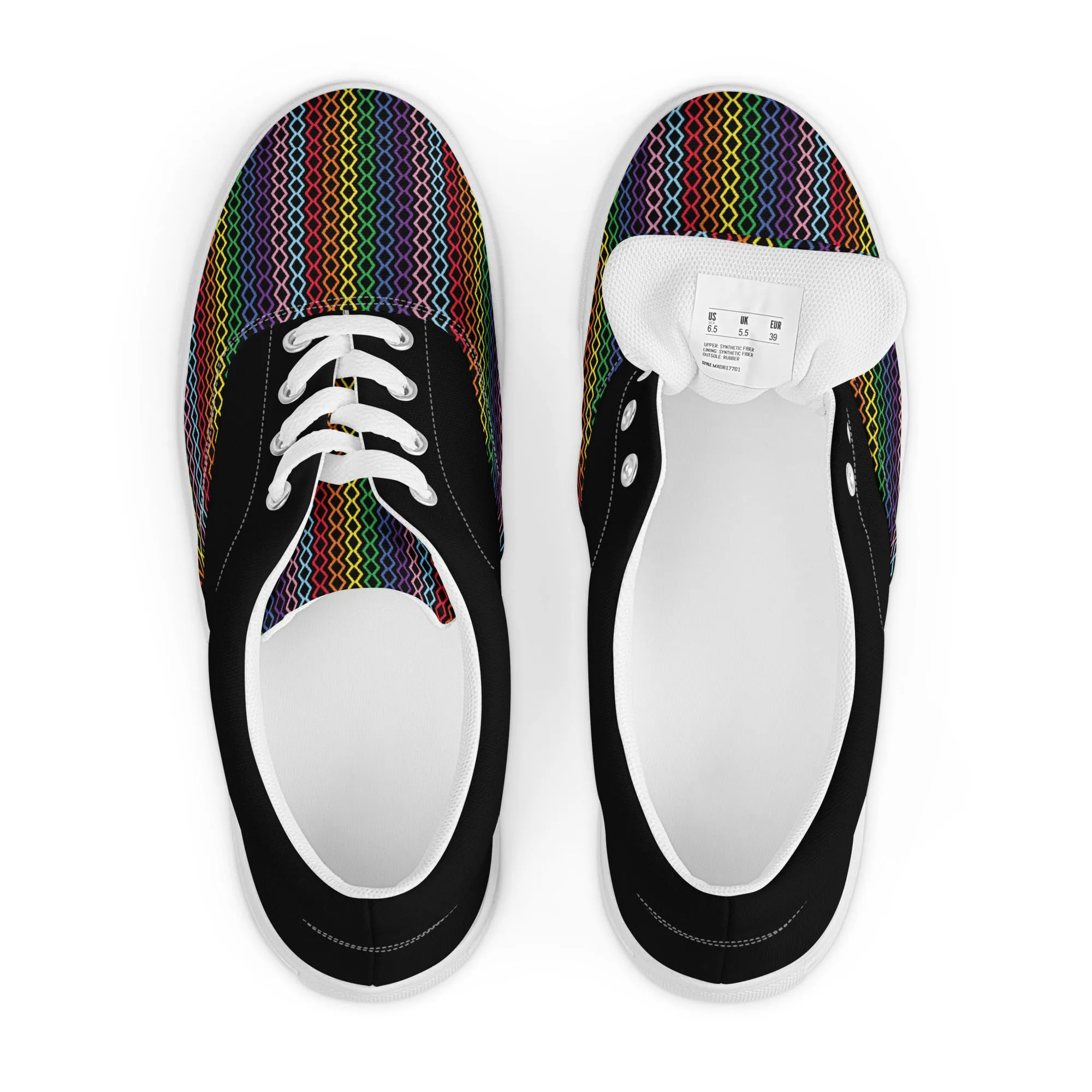 Modern Rainbow Men’s Lace-up Canvas Shoes