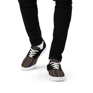 Modern Rainbow Men’s Lace-up Canvas Shoes