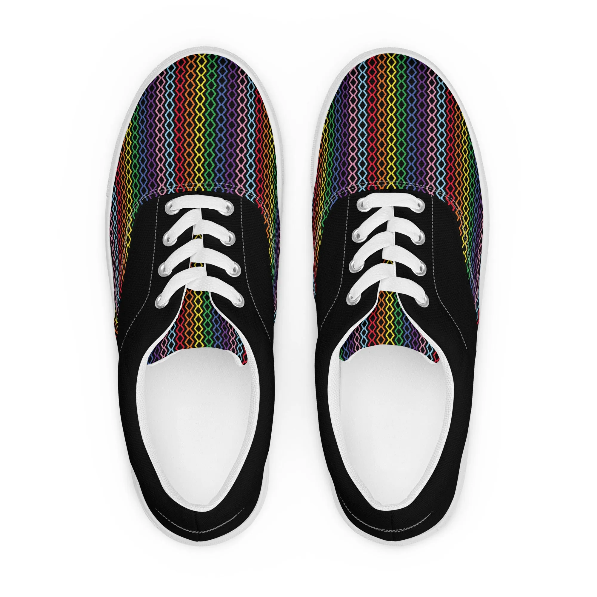 Modern Rainbow Men’s Lace-up Canvas Shoes