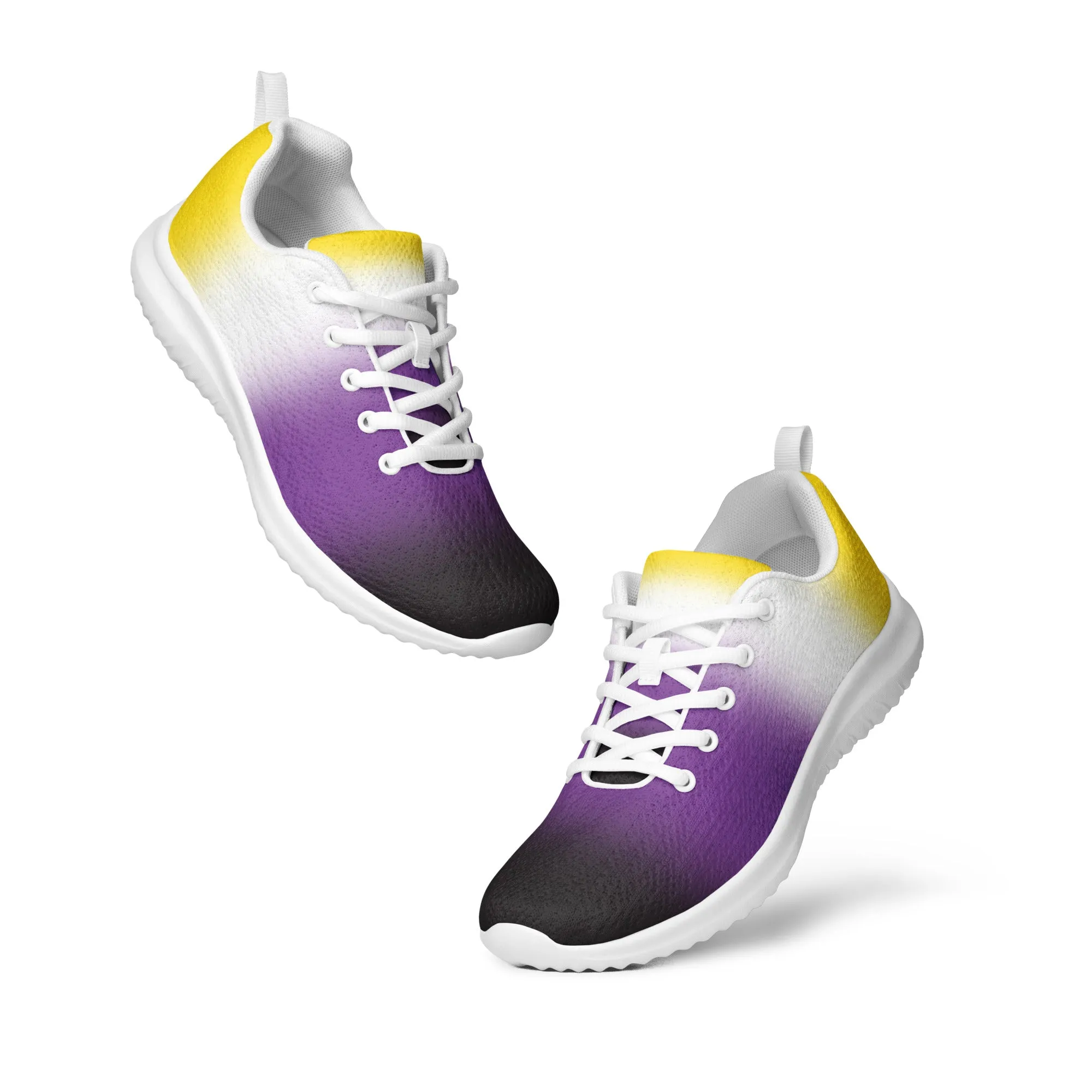 Nonbinary Enby Pride Men’s Athletic Shoes in Ombre