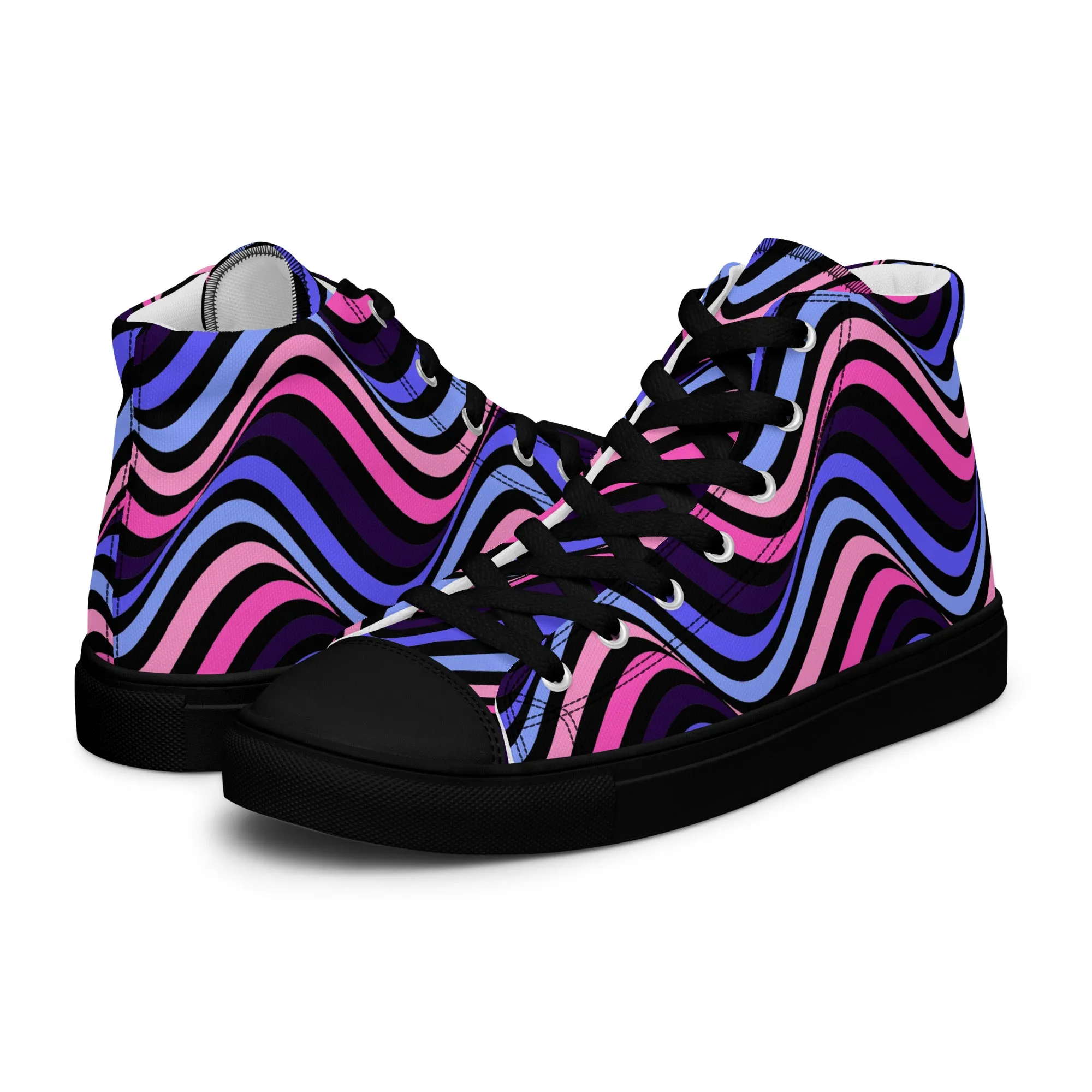 Omnisexual Pride Wavey Men’s High Top Canvas Athletic Shoes