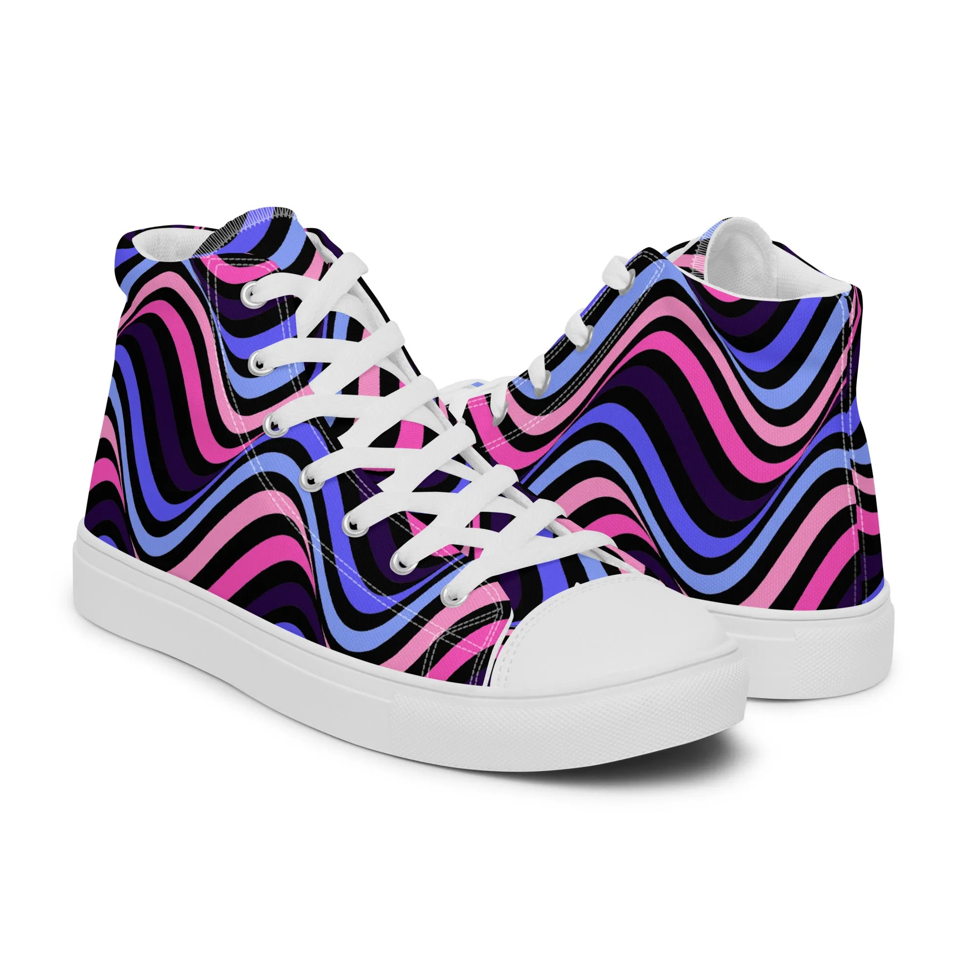 Omnisexual Pride Wavey Men’s High Top Canvas Athletic Shoes