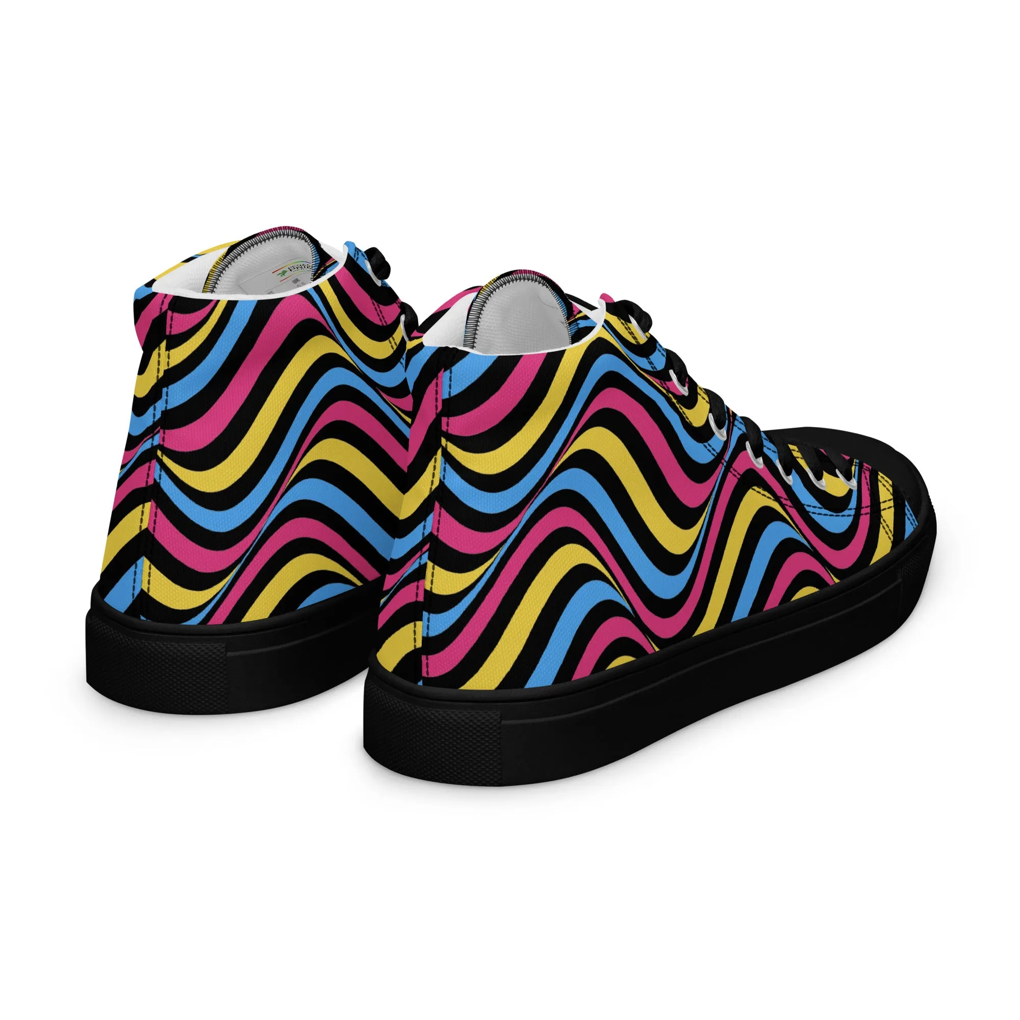 Pansexual Pan Pride Wavey Men’s High Top Canvas Athletic Shoes