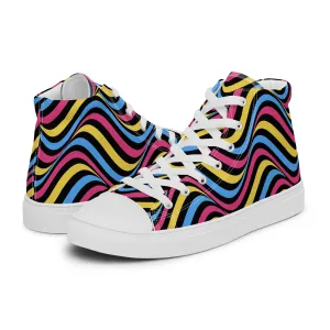 Pansexual Pan Pride Wavey Women’s High Top Canvas Athletic Shoes