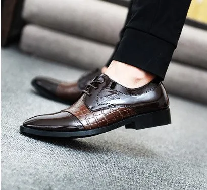 pattern autumn men's pointed business dress shoes leather men's shoes single shoes shoes men