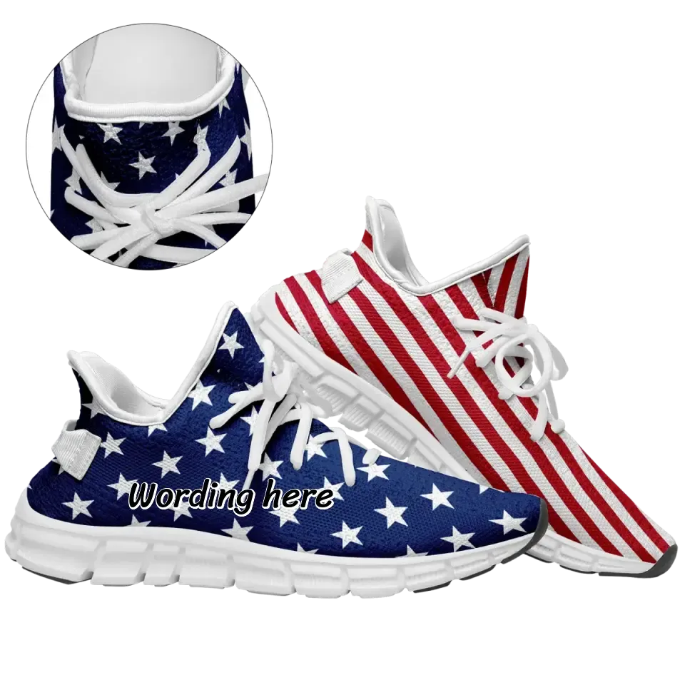 Personalized Sneaker Cheerleading shoes, Casual shoes for Independence Day July 4th, TWX05-C0602