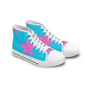 Pink Stars - Inovax Women's Hight Top Sneekers