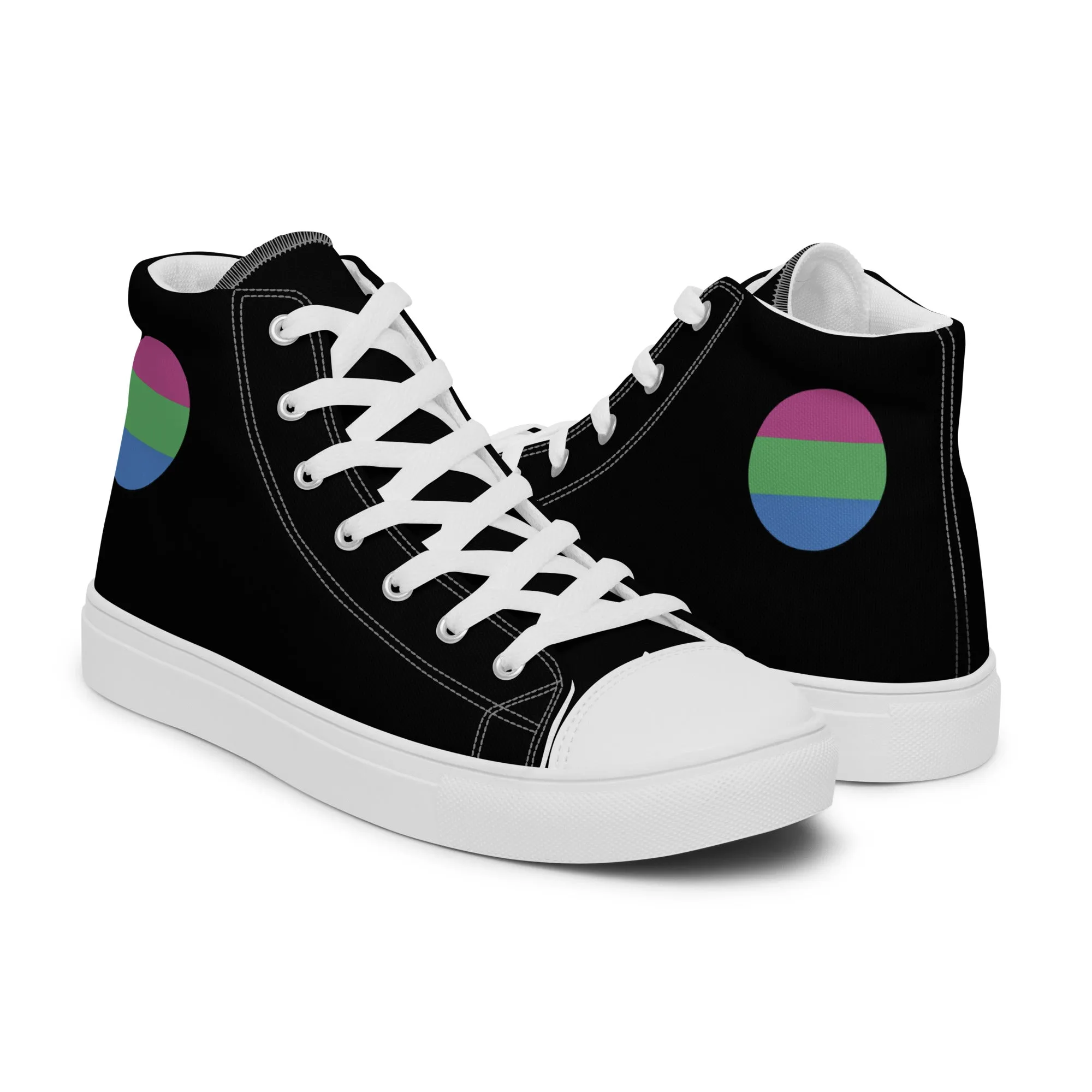 Polysexual Poly Pride Men’s High Top Canvas Athletic Shoes