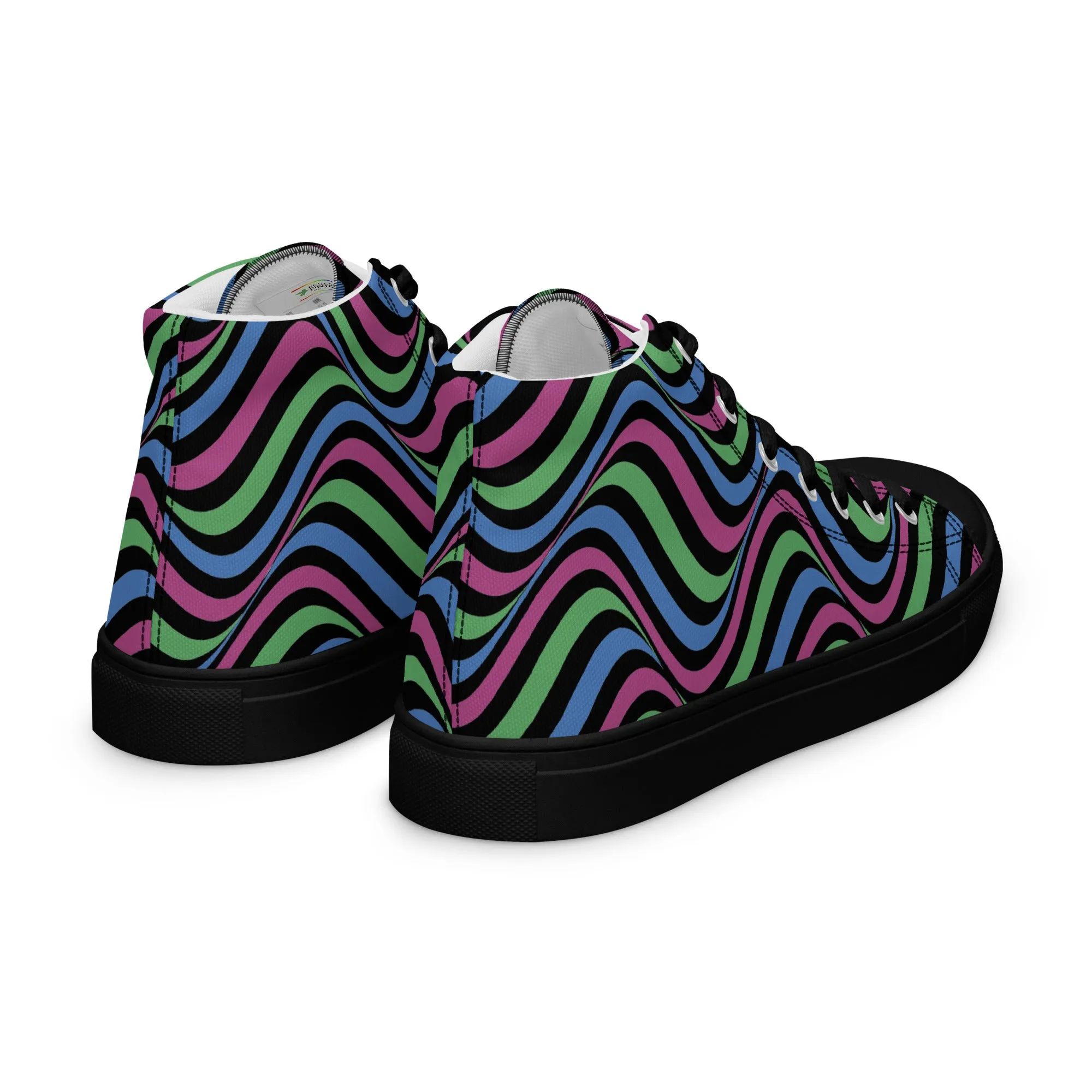 Polysexual Poly Pride Wavey Women’s High Top Canvas Athletic Shoes