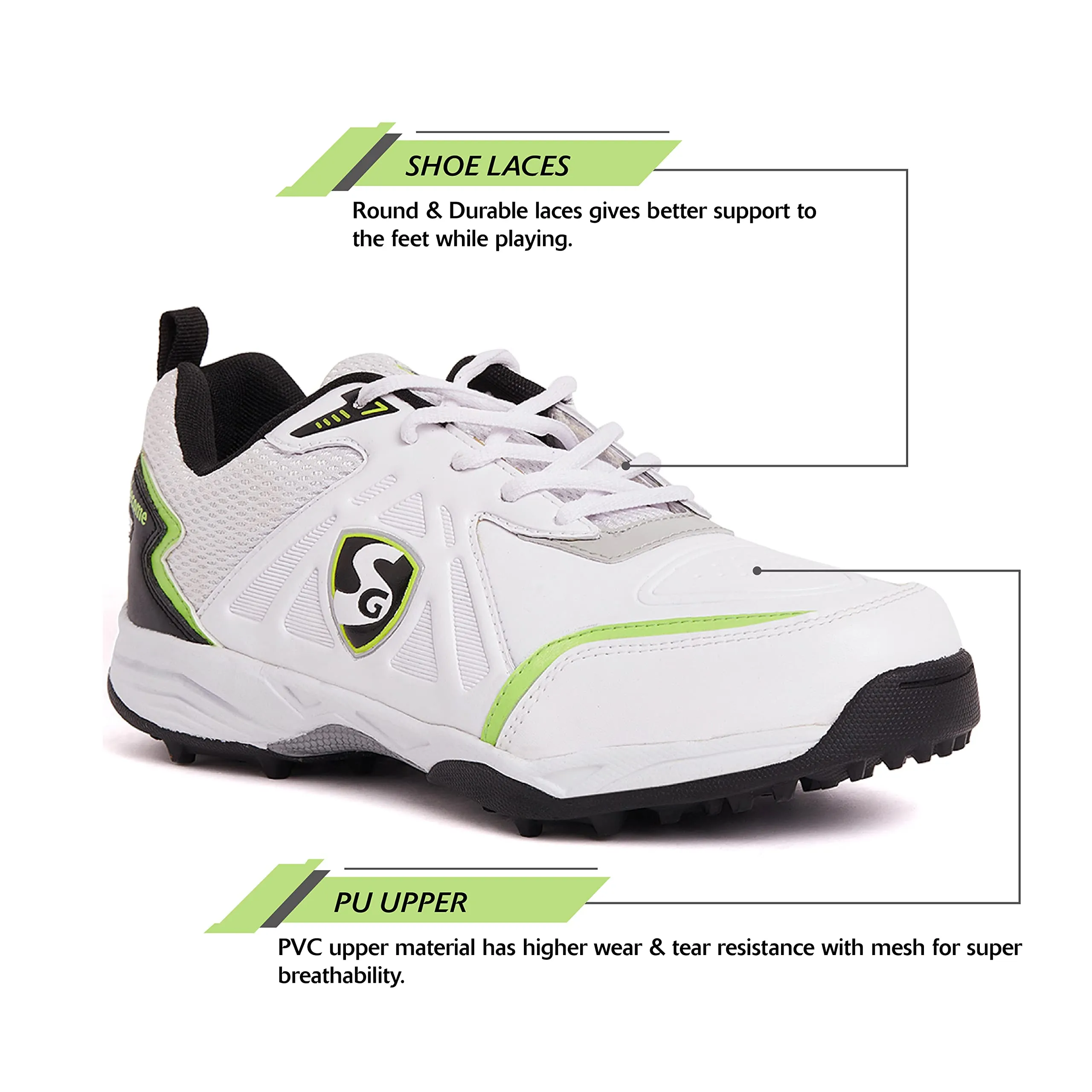 Premium Cricket Stud Scorer 5.0 WHT/BLK/Lime