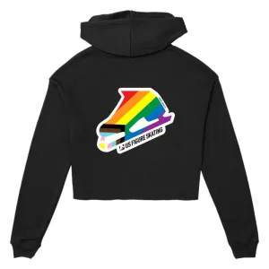 Rainbow Pride Skate, Women's Cropped Fleece Hoodie