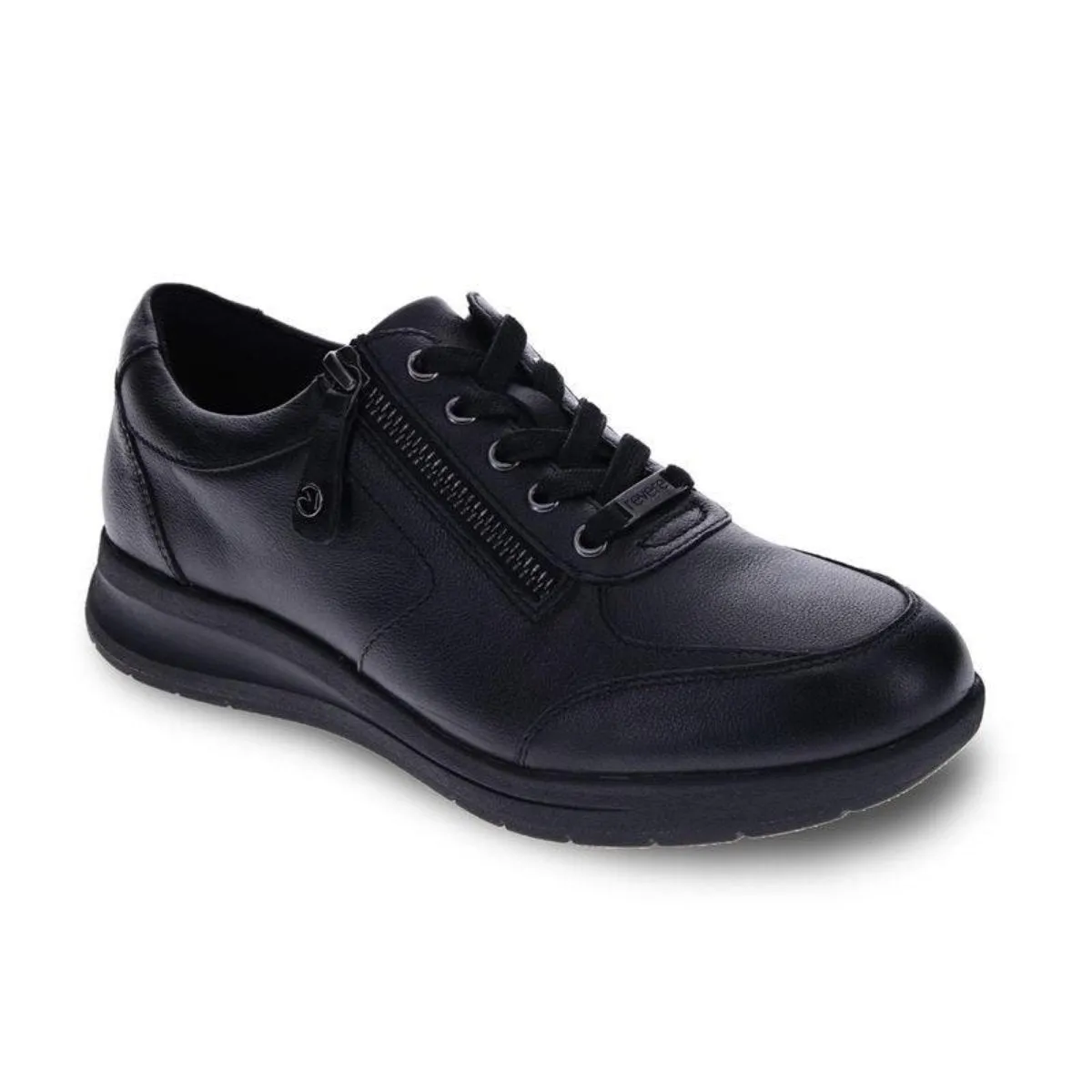 Revere Boston Women's Adjustable Lace-up Sneaker In Black