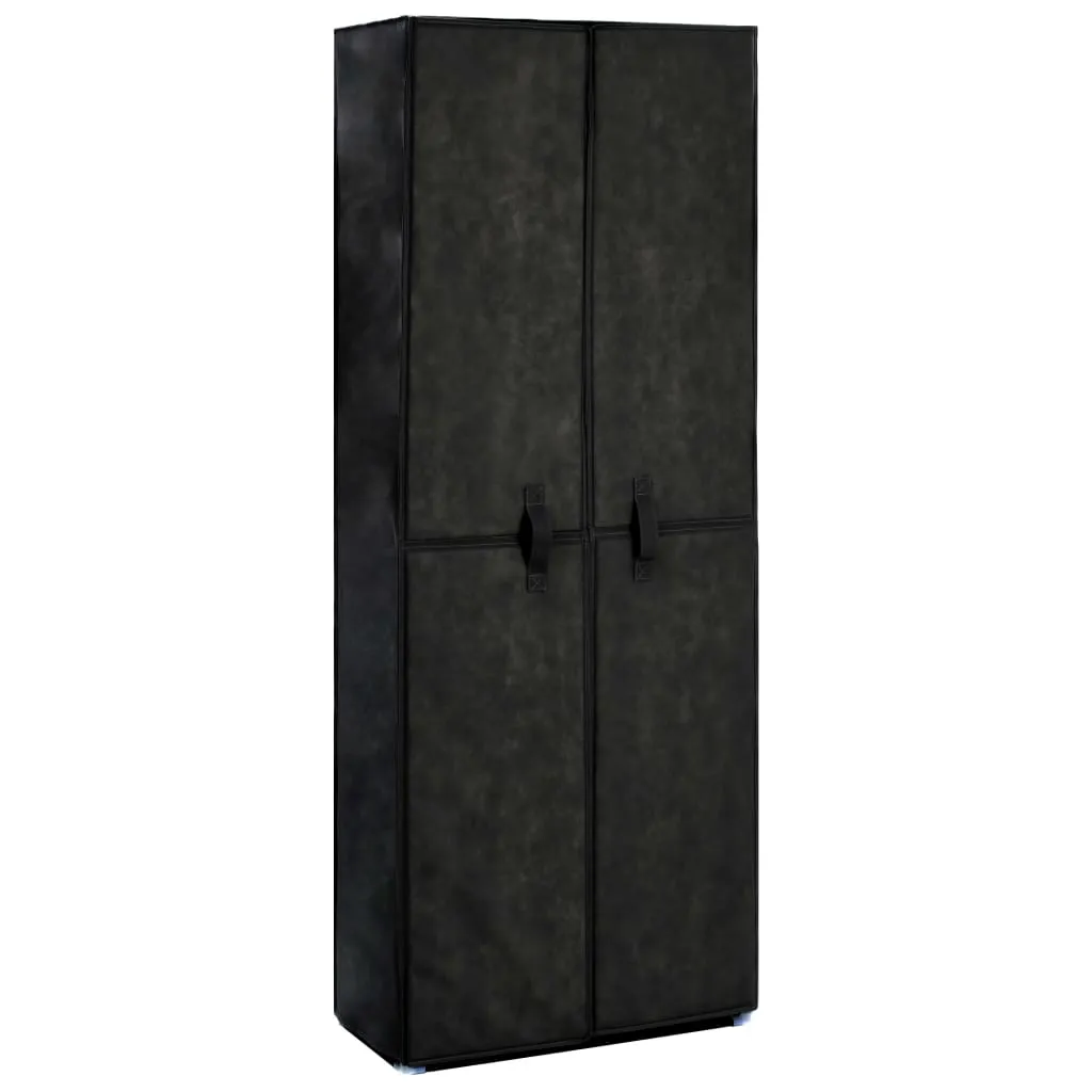 Shoe Cabinet Black 60x30x166 cm Fabric