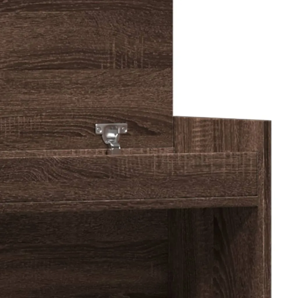 Shoe Cabinet Brown Oak 100.5x28x100 cm Engineered Wood