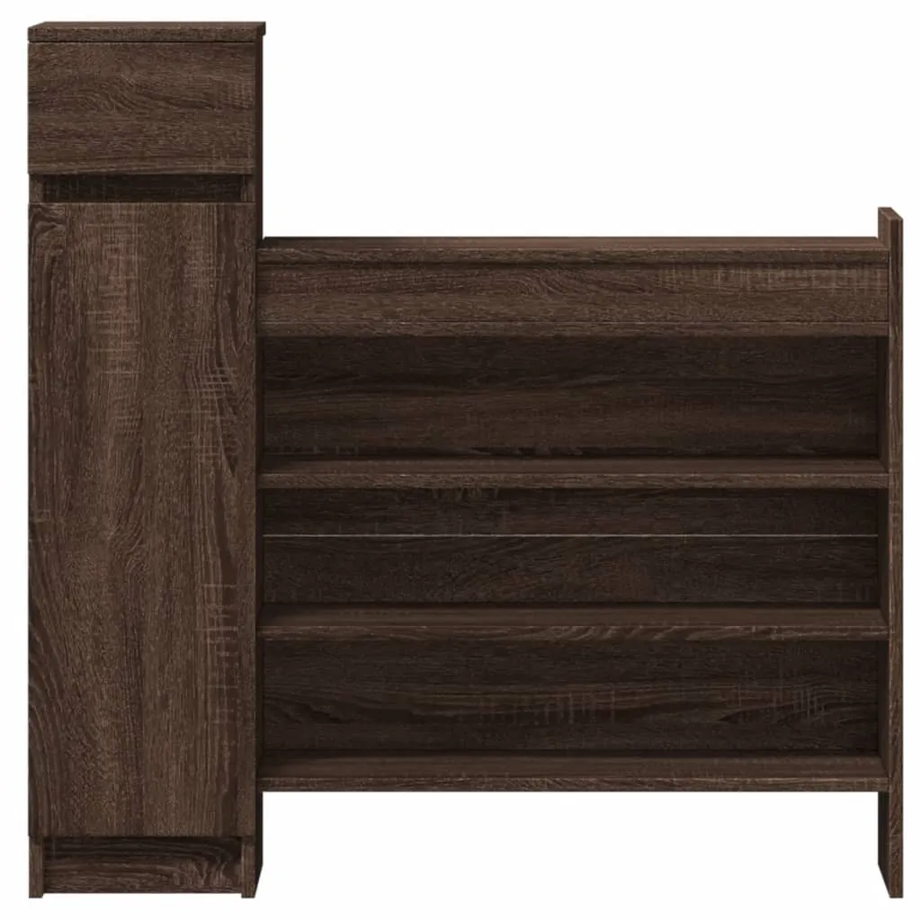 Shoe Cabinet Brown Oak 100.5x28x100 cm Engineered Wood