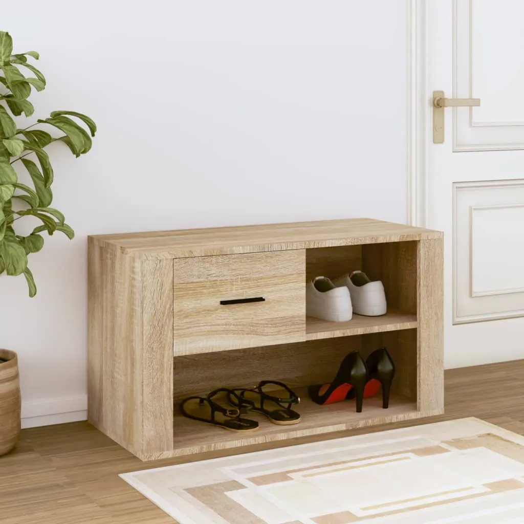 Shoe Cabinet Sonoma Oak 80x35x45 cm Engineered Wood