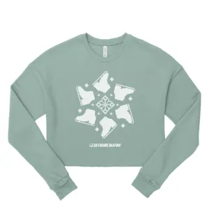 Snowflake Skate, Women's Cropped Fleece Crew