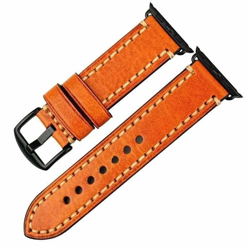 Stitched Leather Watch Bands For Apple Watch