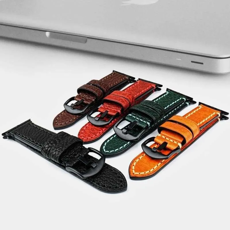 Stitched Leather Watch Bands For Apple Watch