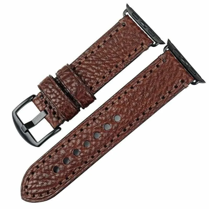 Stitched Leather Watch Bands For Apple Watch