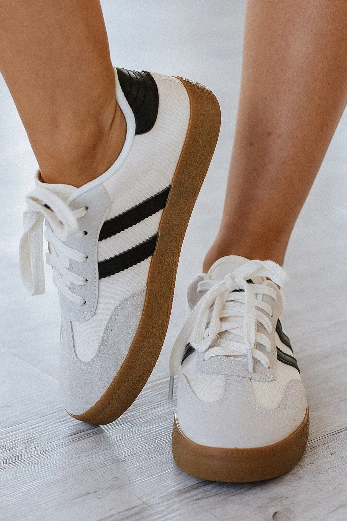 Striped Lace Up Flat Sneakers | PRE ORDER