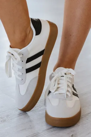 Striped Lace Up Flat Sneakers | PRE ORDER