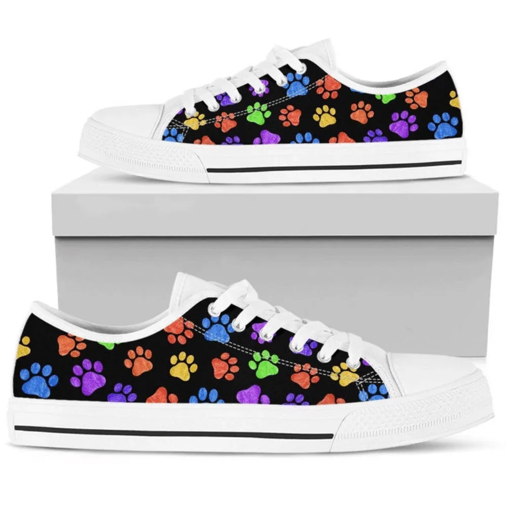 Stylish Dog Art Pastel Low Top Shoes - For Canine Lovers, Dog Printed Shoes, Canvas Shoes For Men, Women