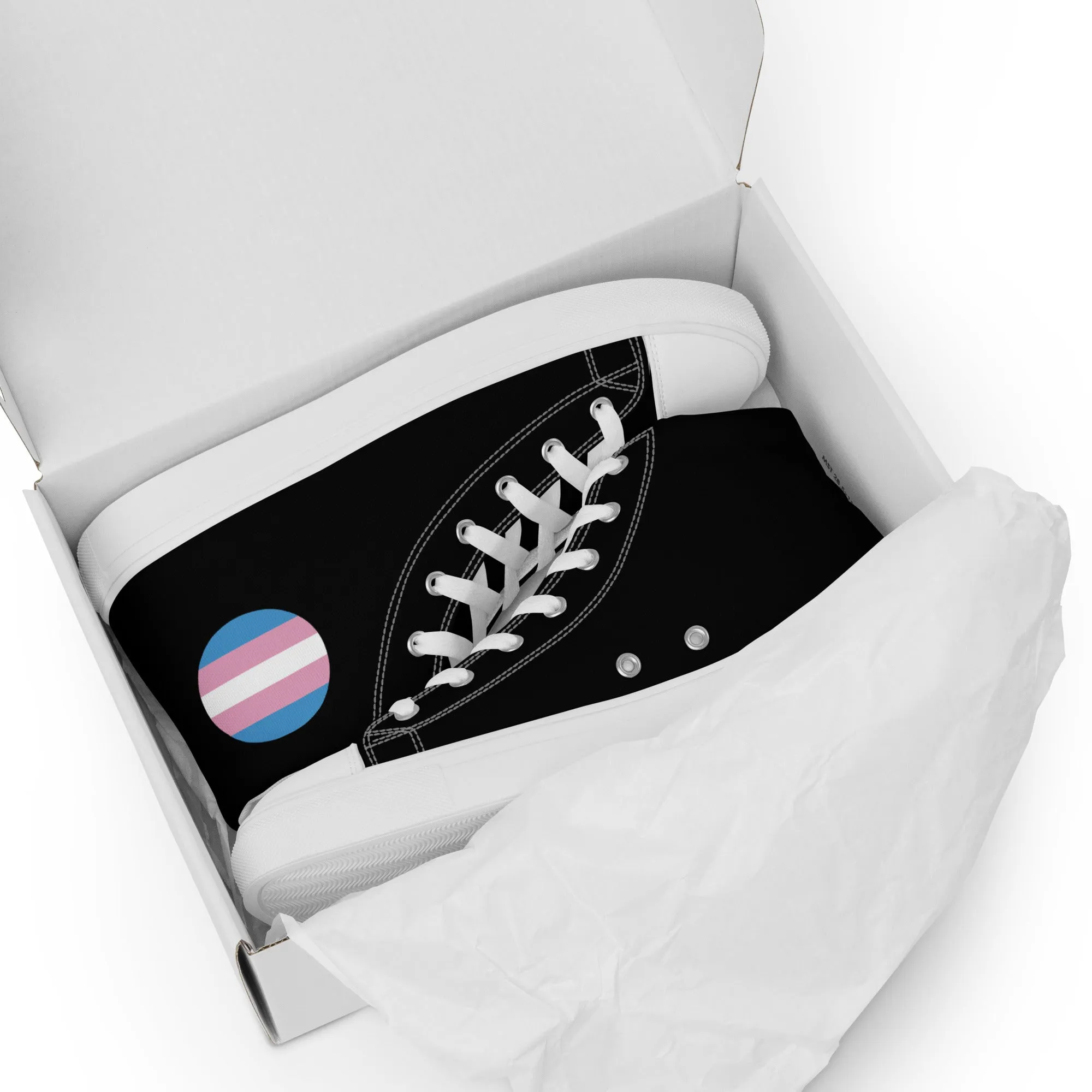 Transgender Trans Pride Men’s High Top Canvas Athletic Shoes