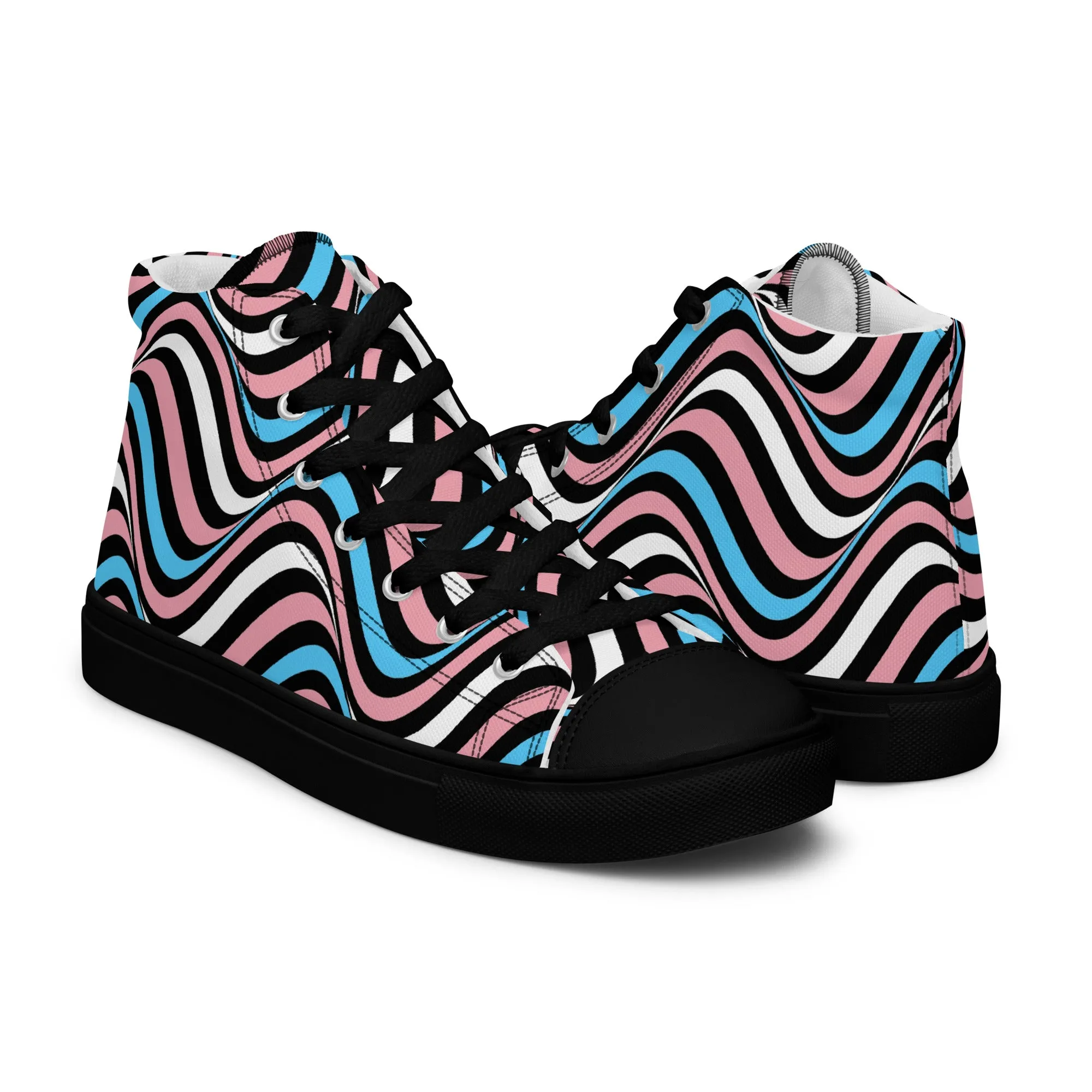 Transgender Trans Wavey Men’s High Top Canvas Athletic Shoes