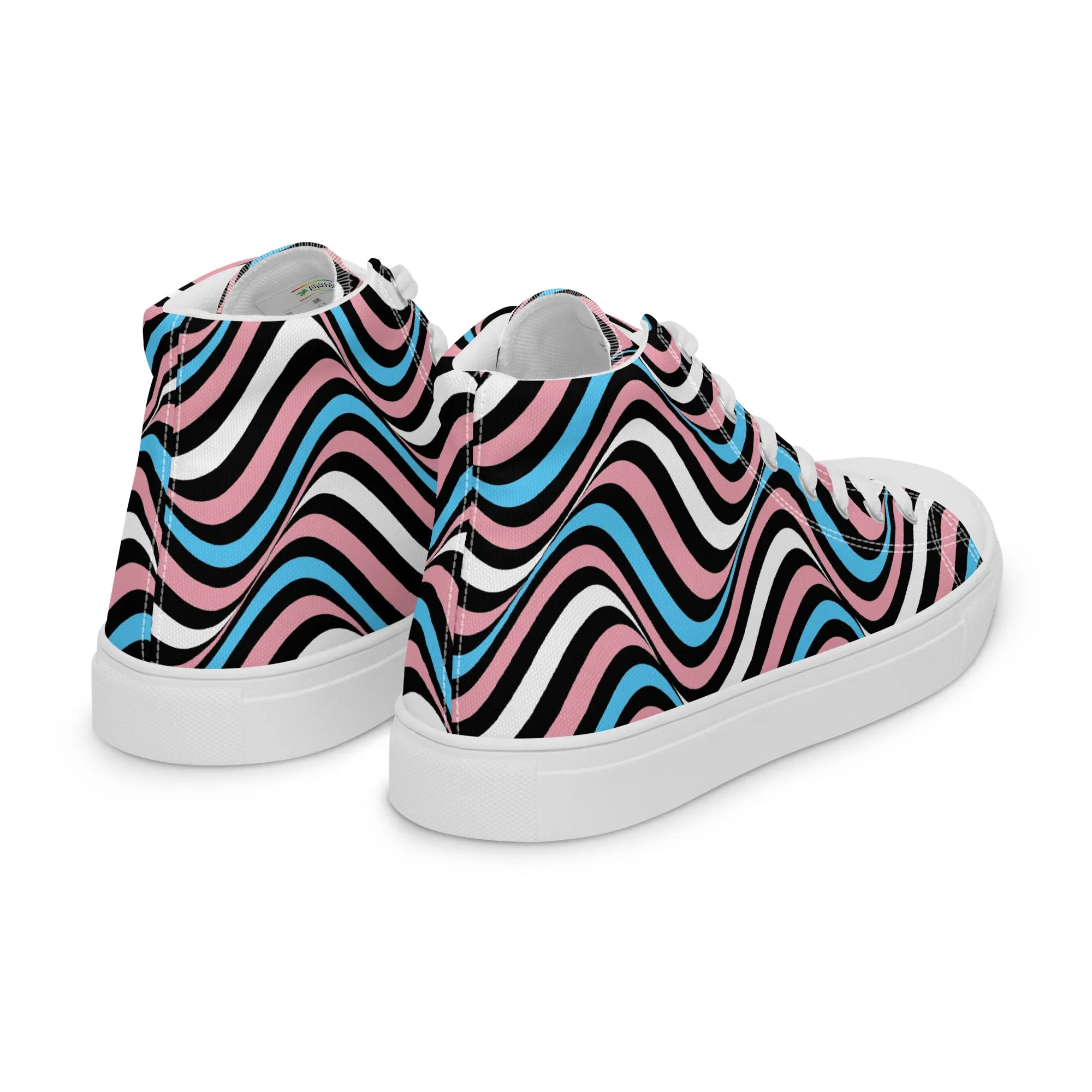 Transgender Trans Wavey Men’s High Top Canvas Athletic Shoes