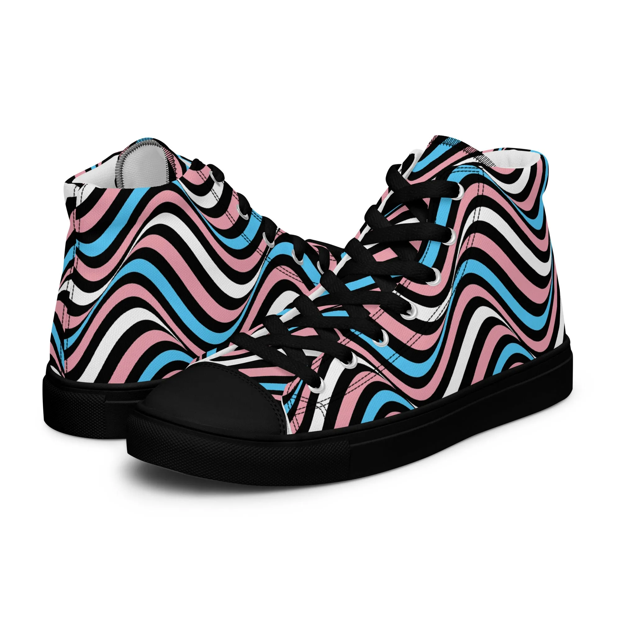 Transgender Trans Wavey Men’s High Top Canvas Athletic Shoes