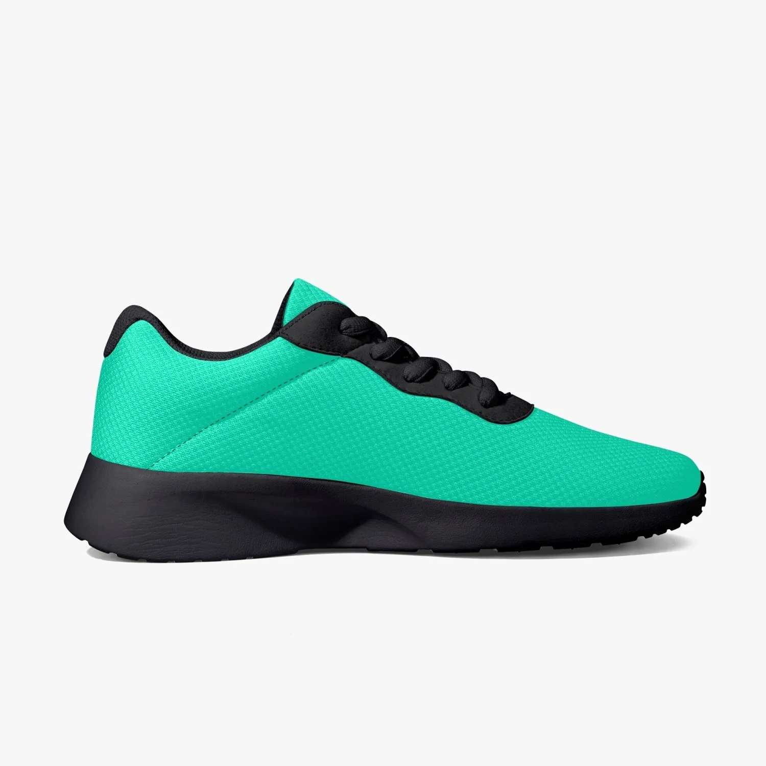 Turquoise Blue Unisex Sneakers, Soft Solid Color Best Lifestyle Unisex Casual Designer Mesh Running Shoes With Black Soles