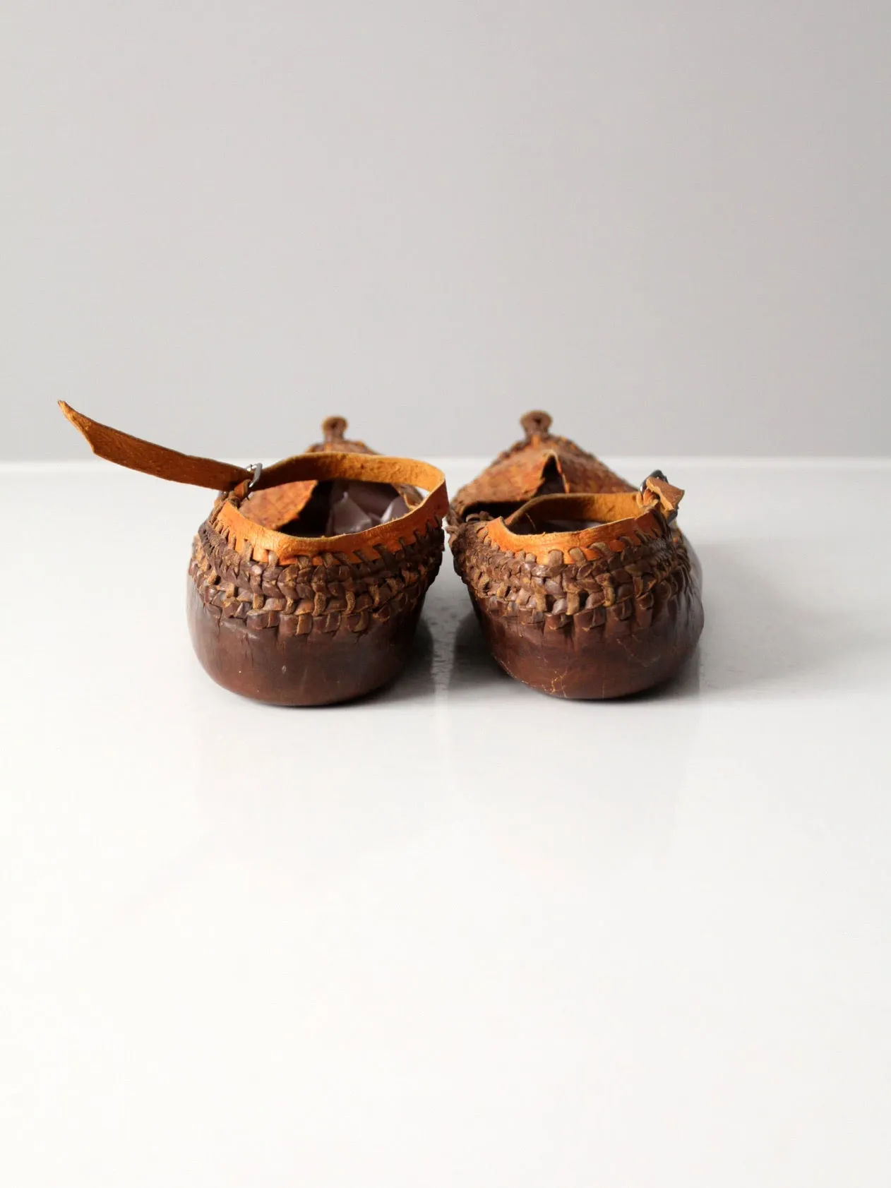 vintage Turkish woven leather shoes, size 8 women